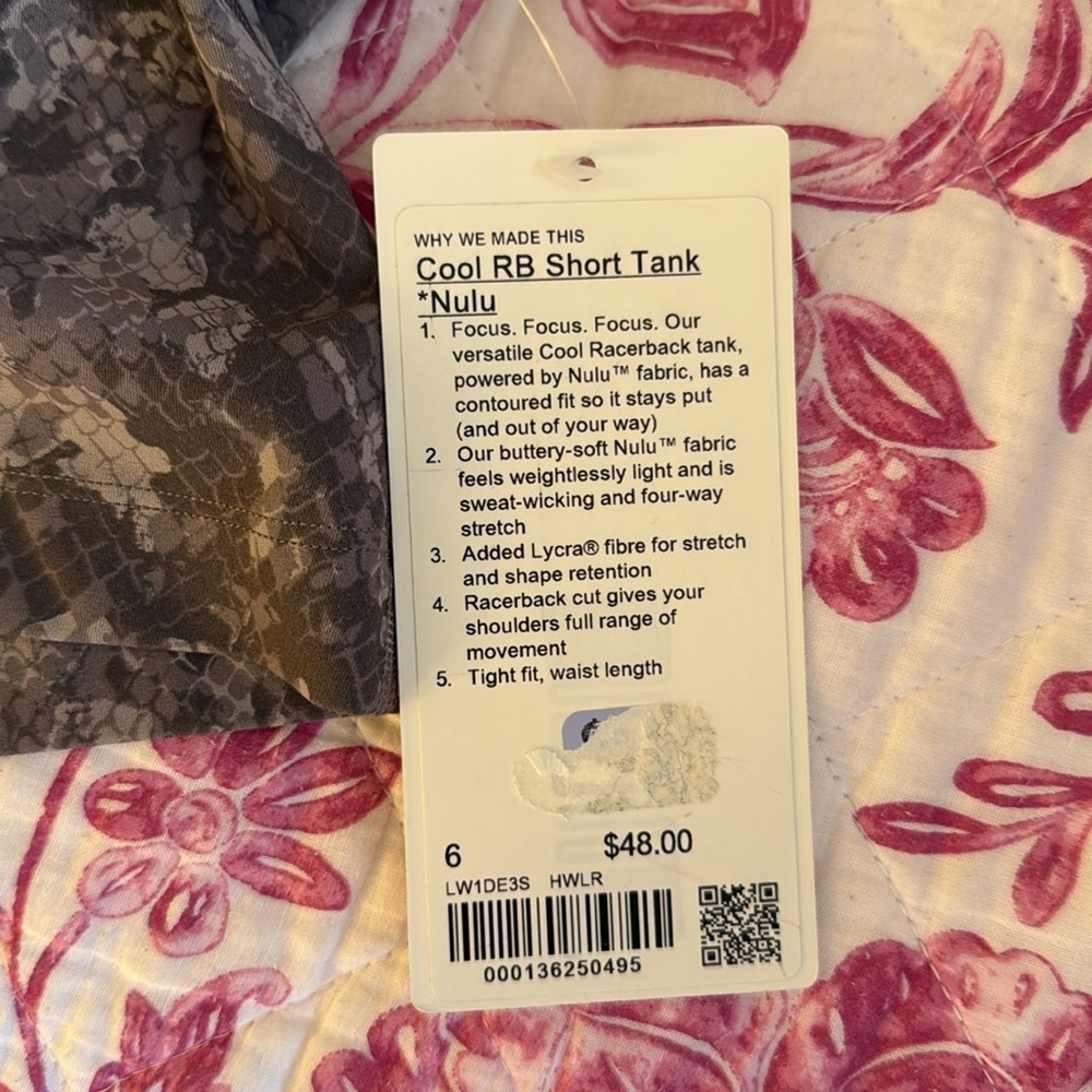 Gray Patterned Luluemon Racerback Tank Top - Picture 4 of 5